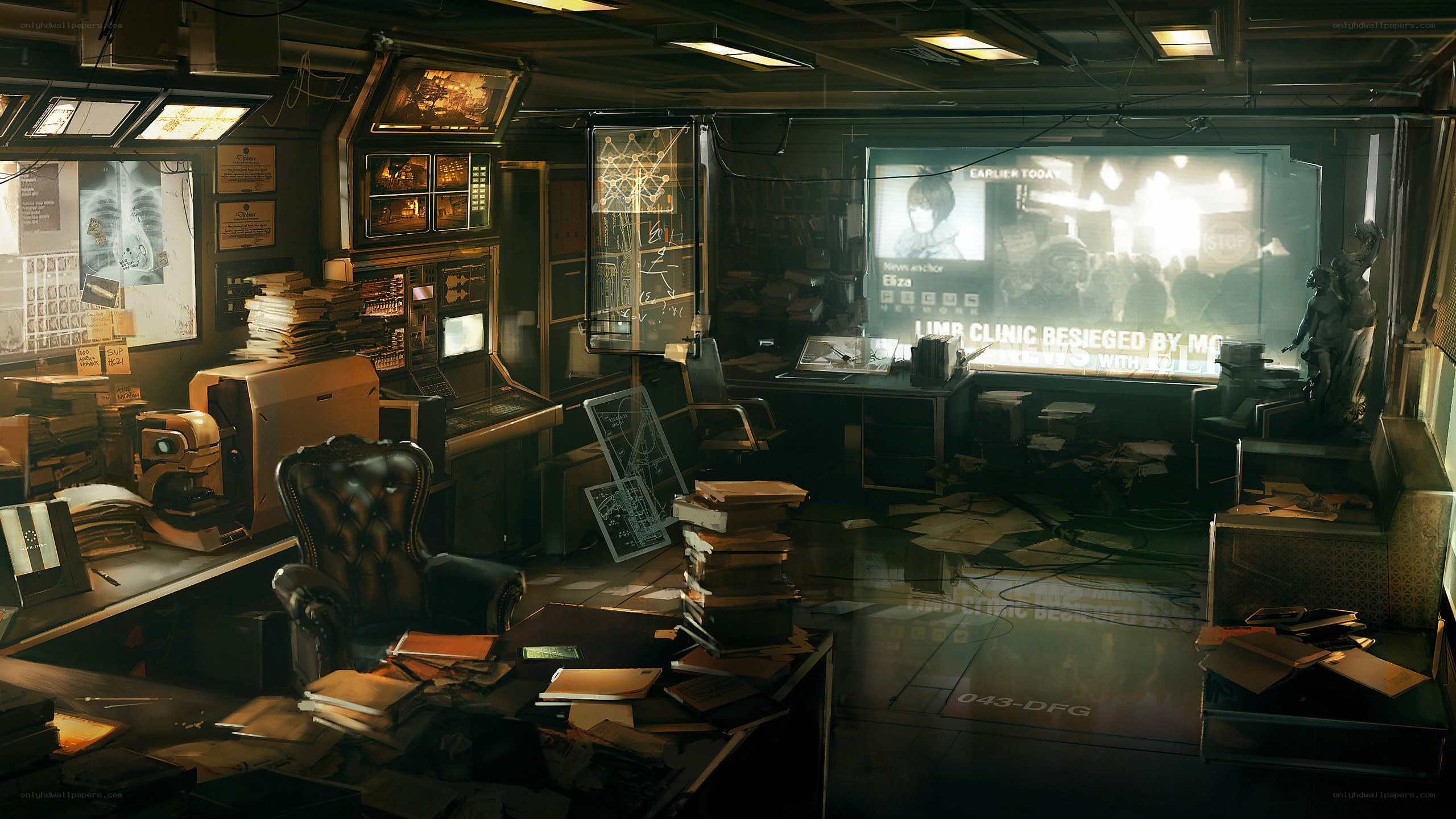 abandoned control room