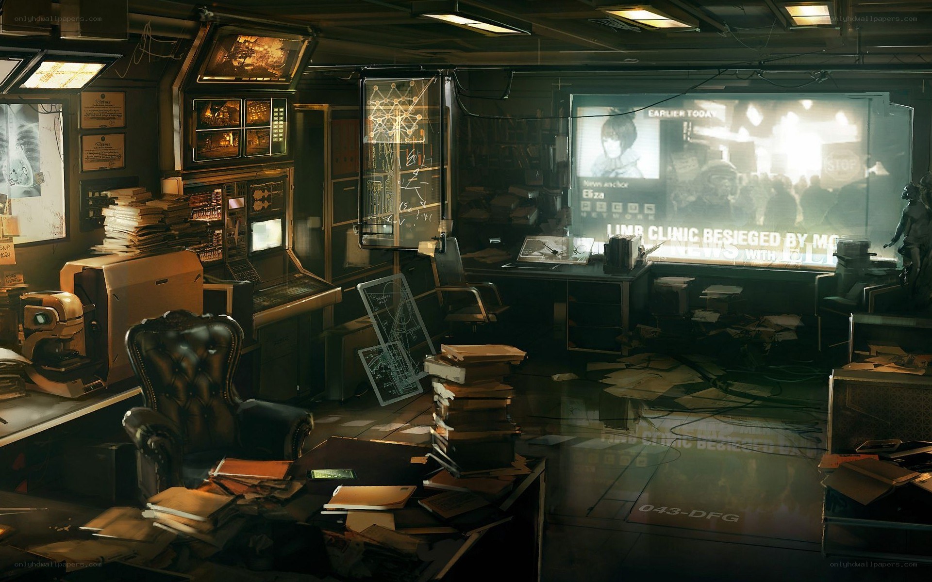 abandoned control room