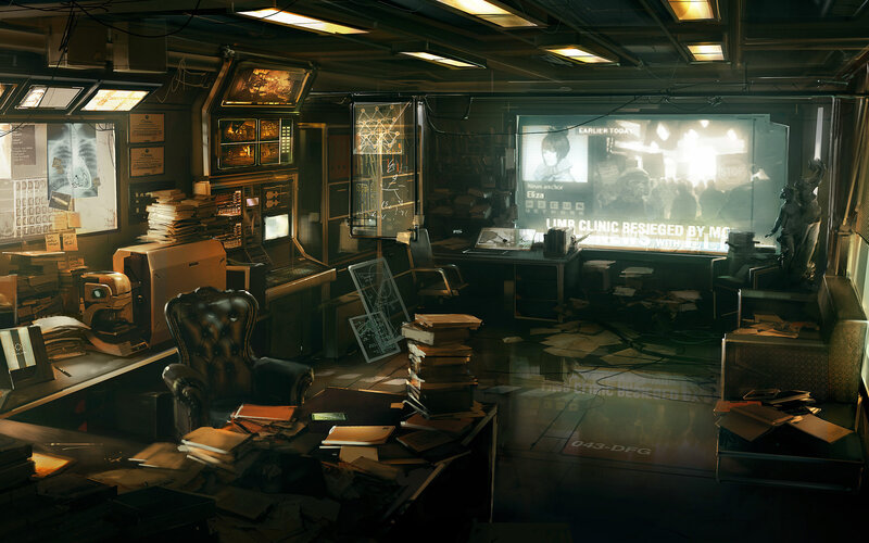 Abandoned Control Room — Black, Dramatic, Night