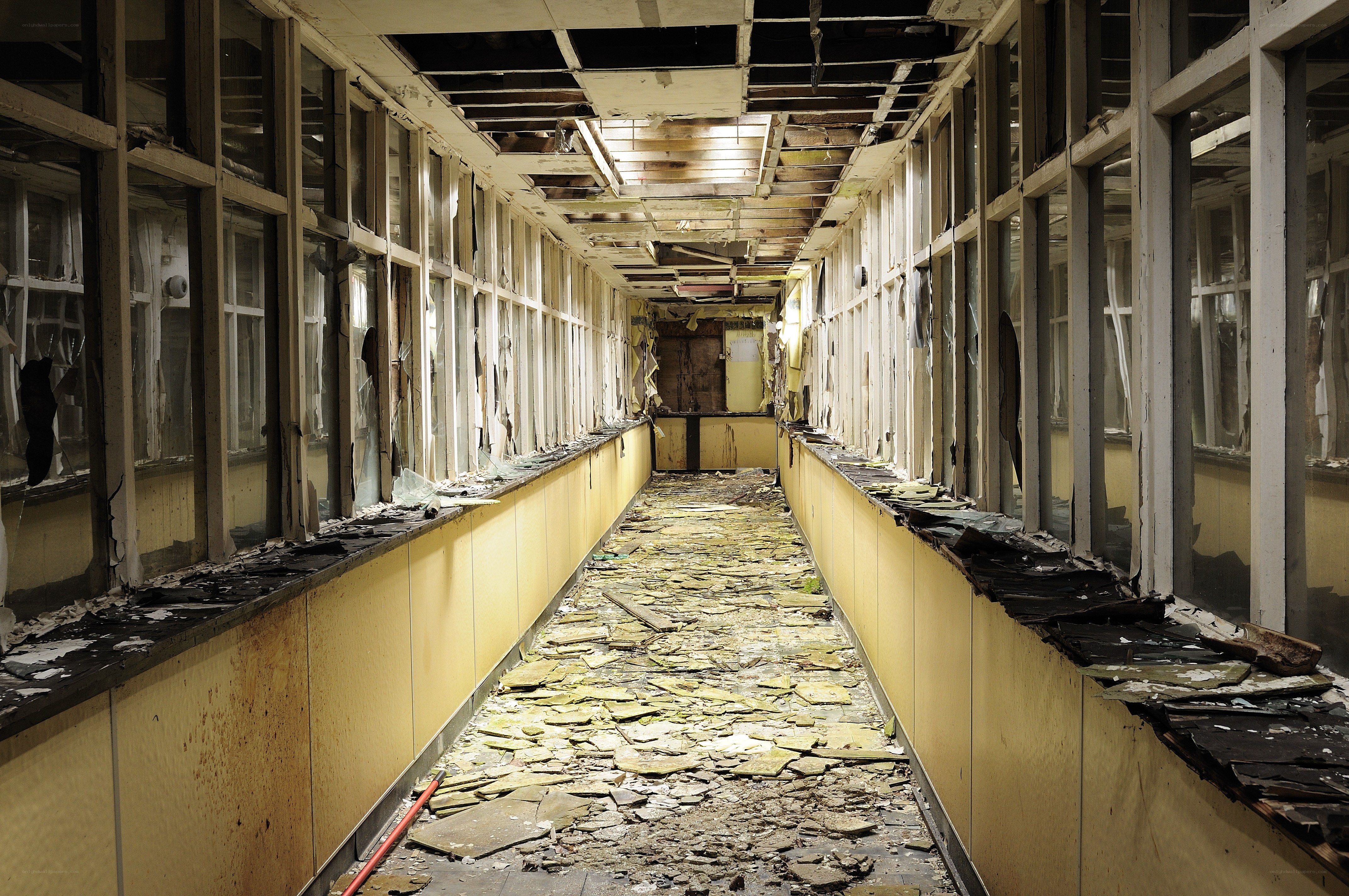 abandoned corridor hallway