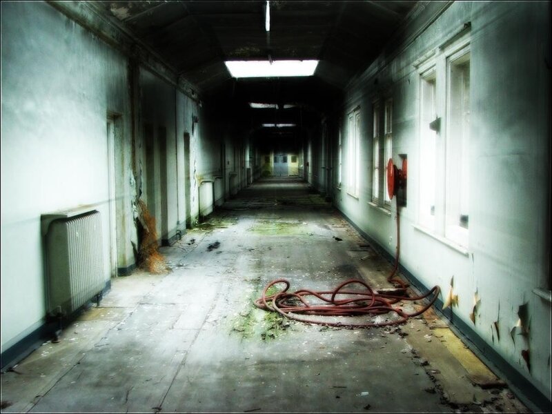 abandoned corridor with hose