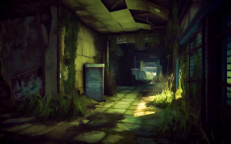 Abandoned Corridor with Vines