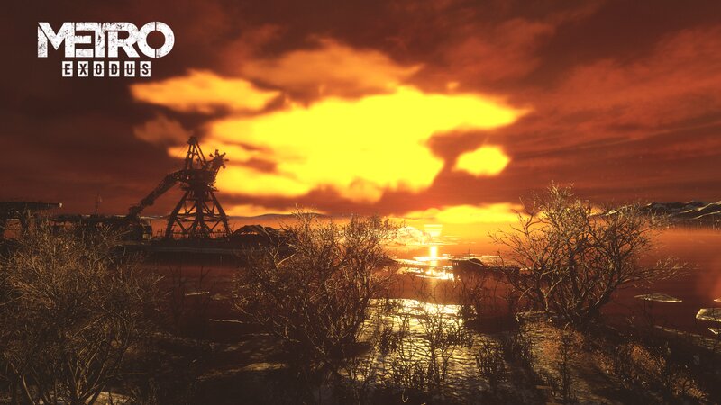Abandoned Crane at Sunset