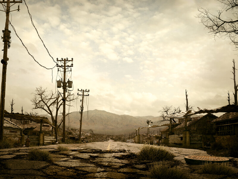 abandoned desert town