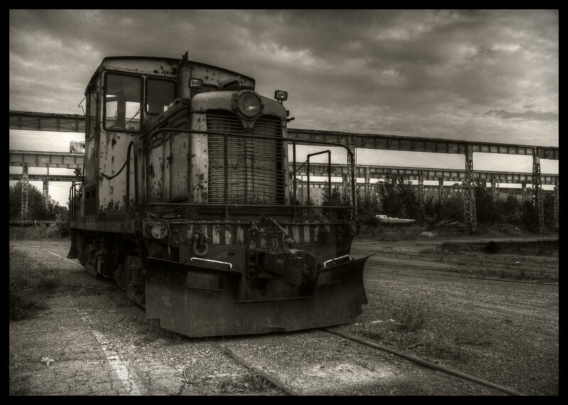 Abandoned diesel locomotive