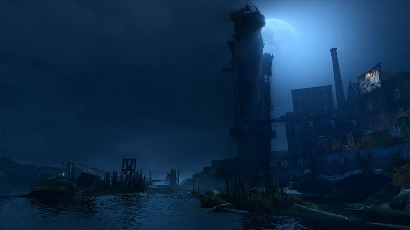 Abandoned Dock at Night — Blue