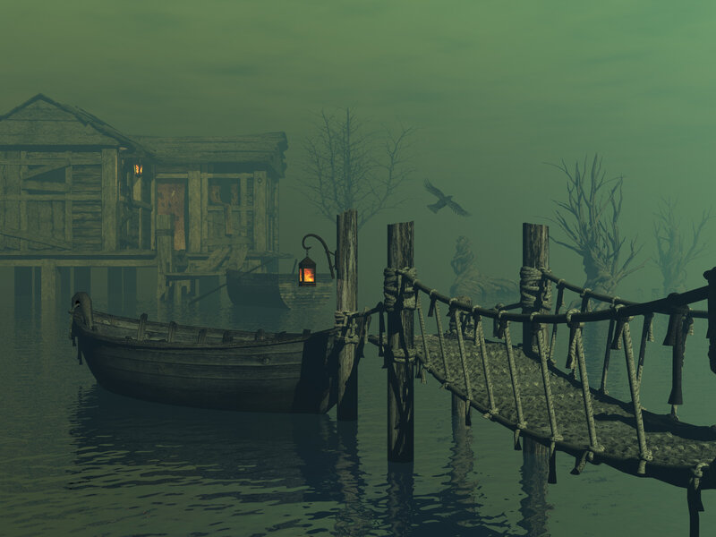 Abandoned Dock at Night
