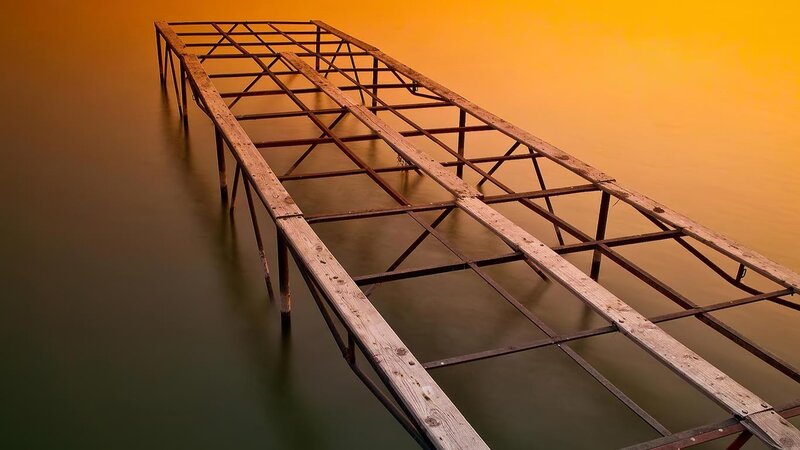 Abandoned Dock Frame — Orange