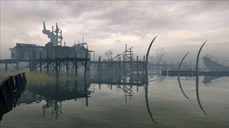 Abandoned Dock in Fog — Gray, Dreary, Desolate