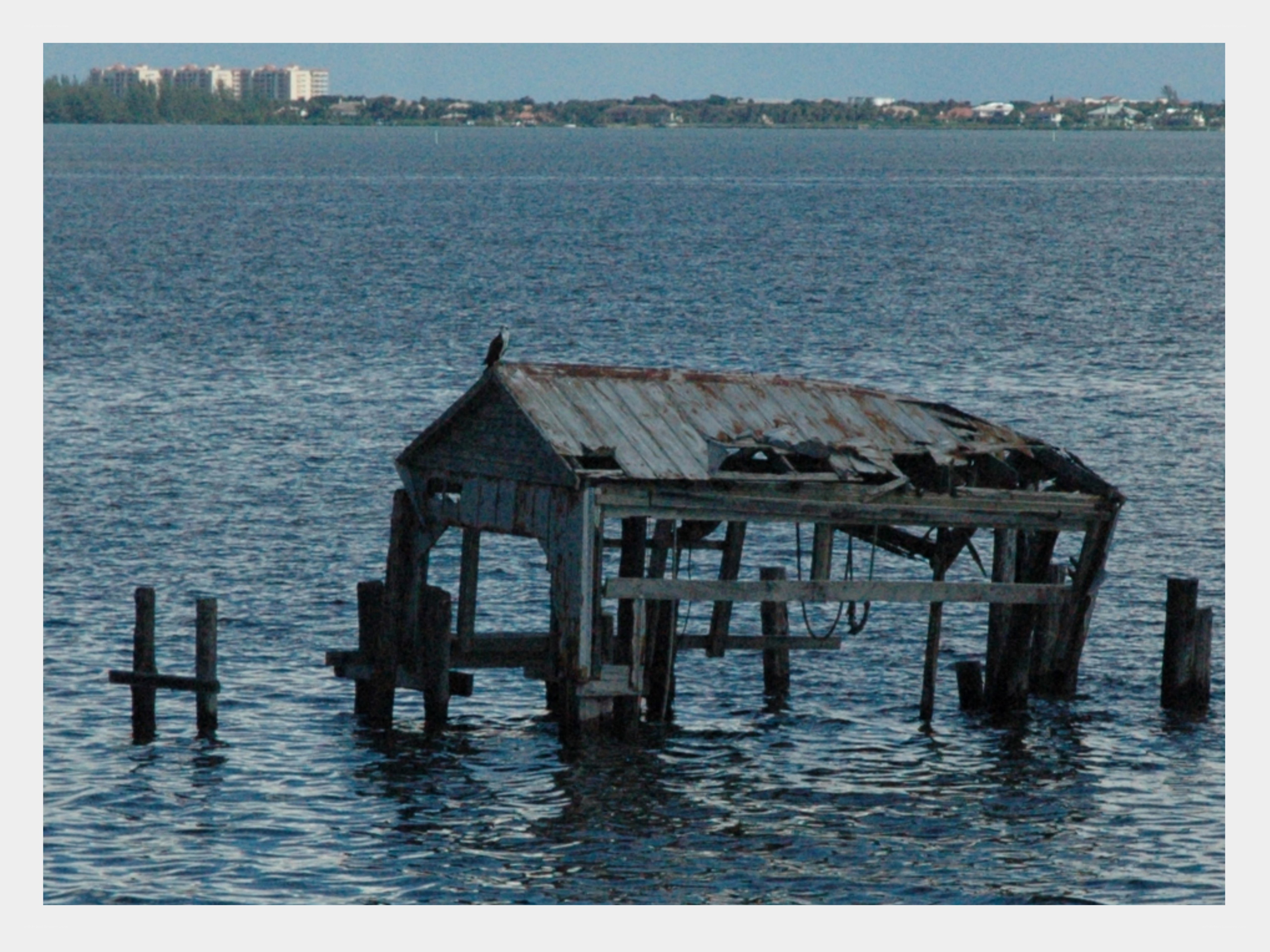 Abandoned dock in the water