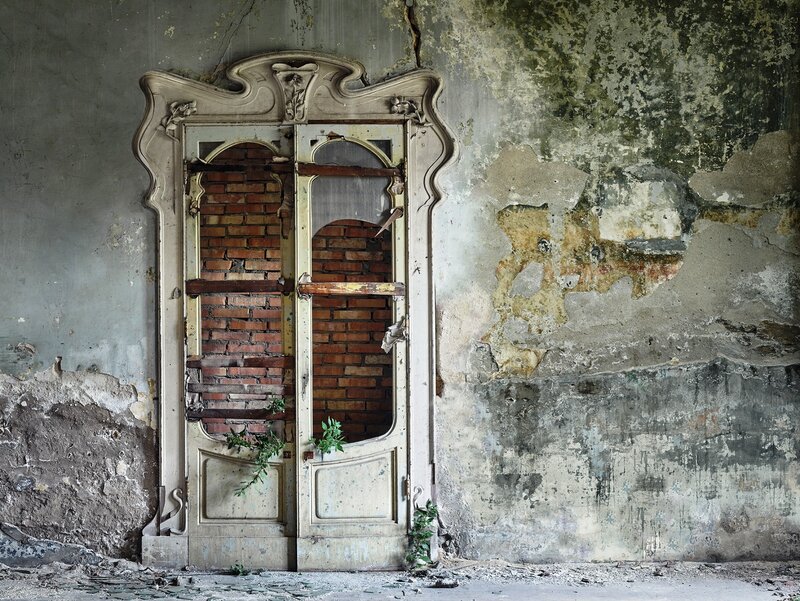 Abandoned Door with Brick