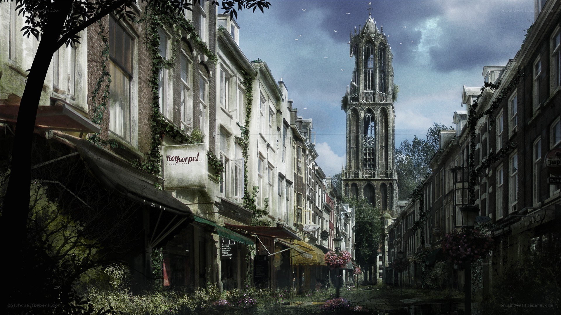 Abandoned European street scene