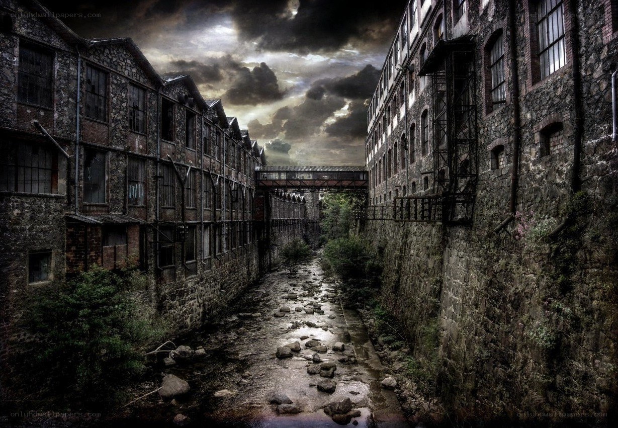 abandoned factory canal