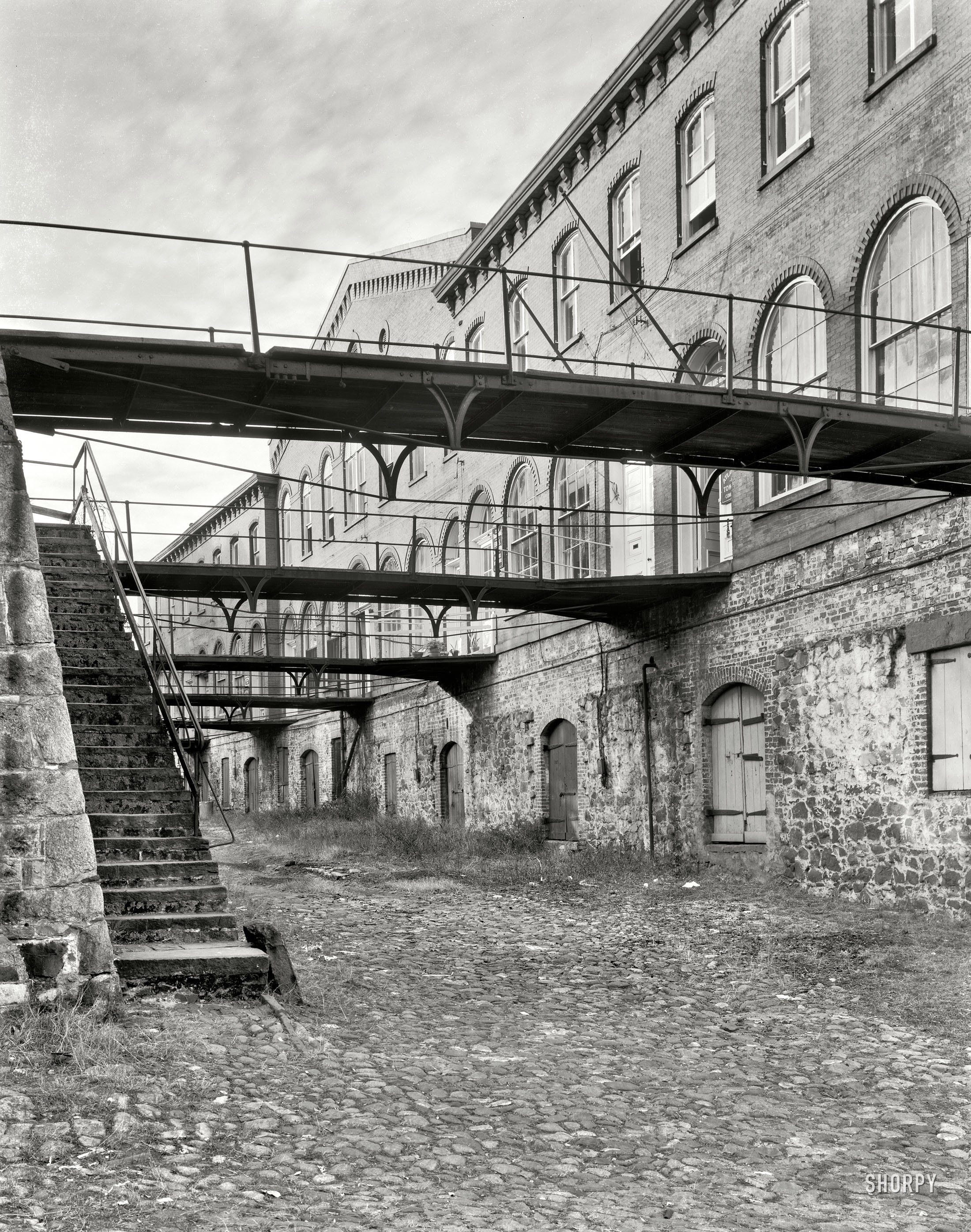 Abandoned factory courtyard