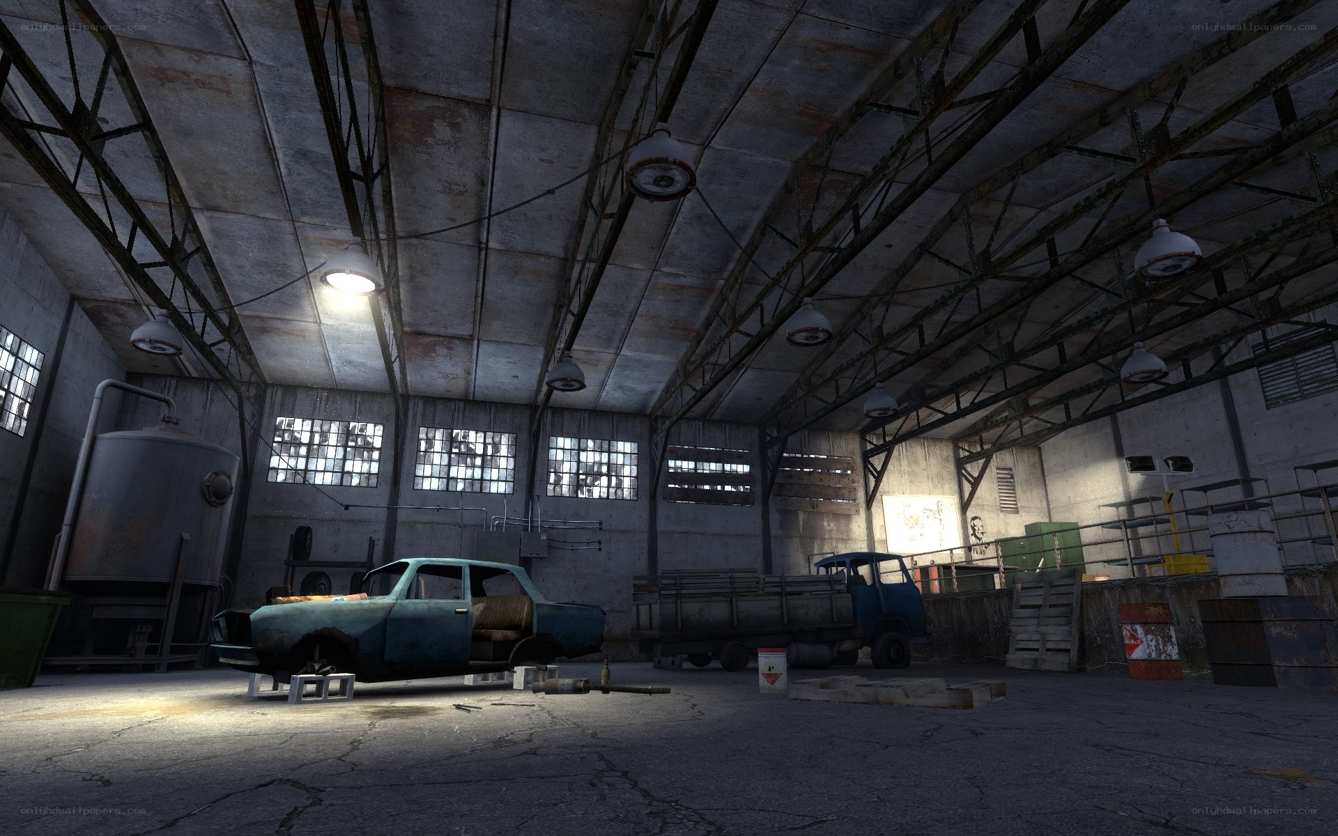 abandoned factory interior