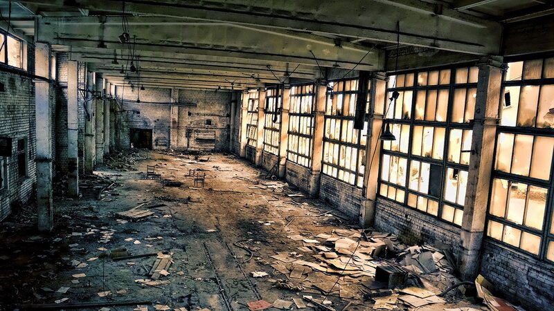 abandoned factory interior