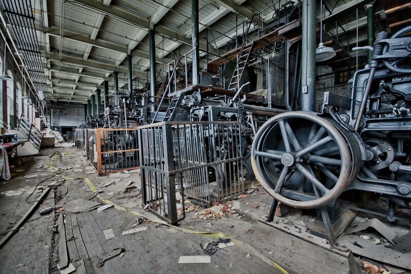 Abandoned Factory Interior — Gray, Desolate