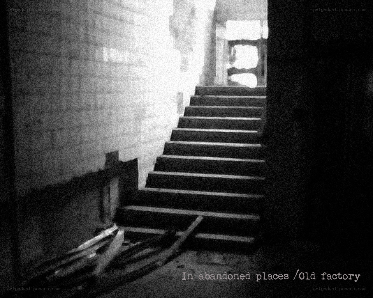 abandoned factory stairs