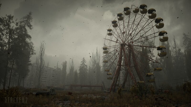 Abandoned Ferris Wheel — Gray, Dreary, Desolate