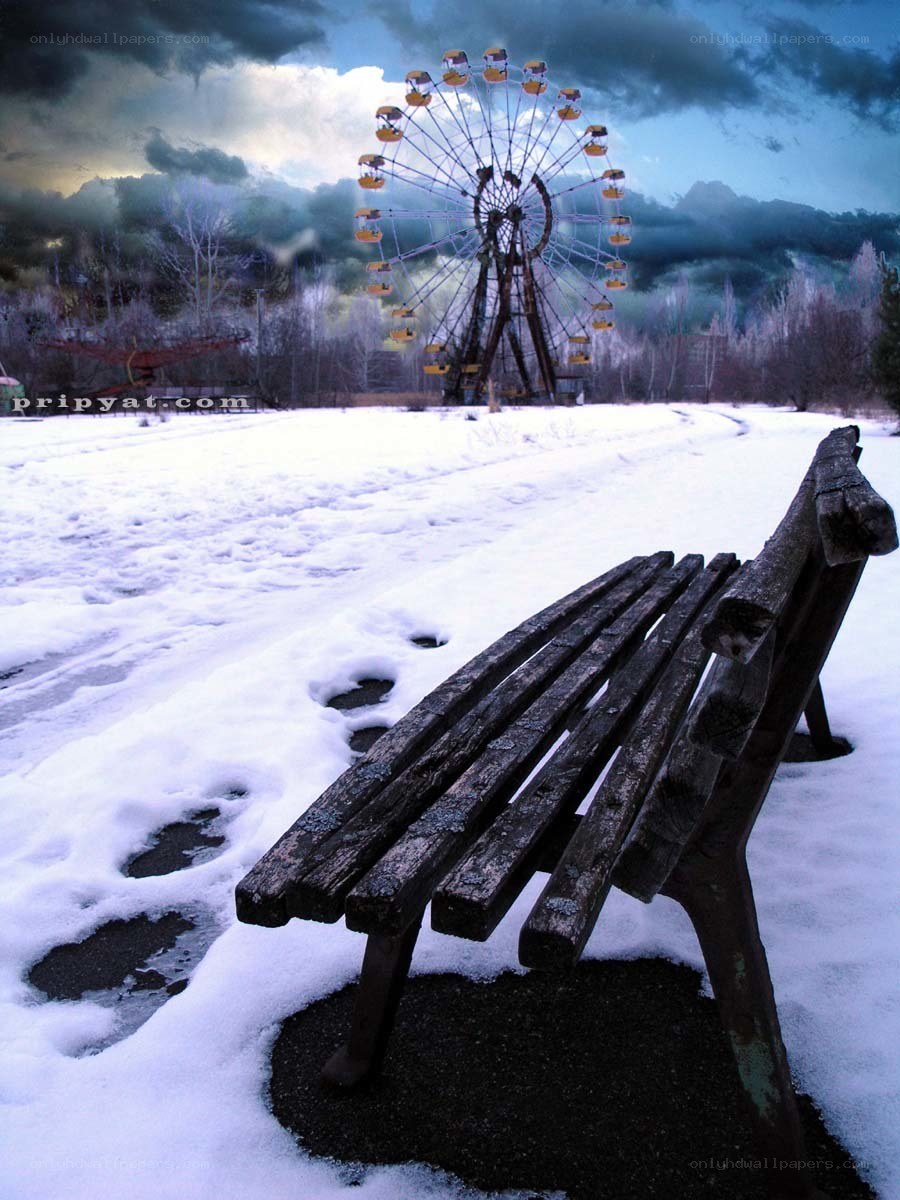 Abandoned Ferris Wheel in Snow