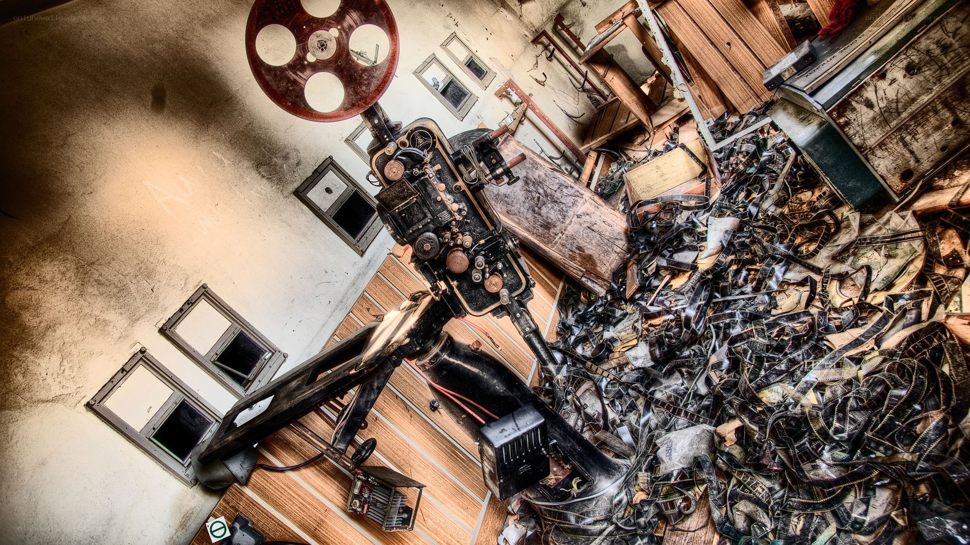 Abandoned film projector room