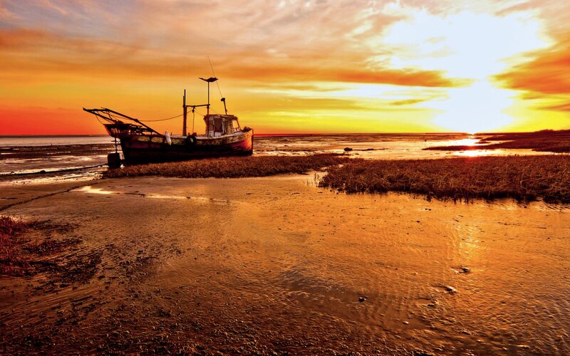 Abandoned Fishing Boat — Orange