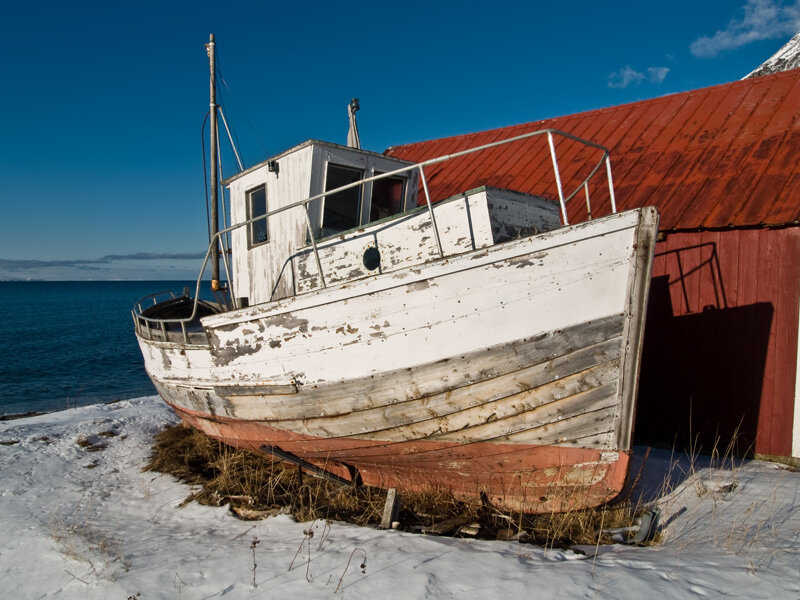 Abandoned Fishing Boat — White