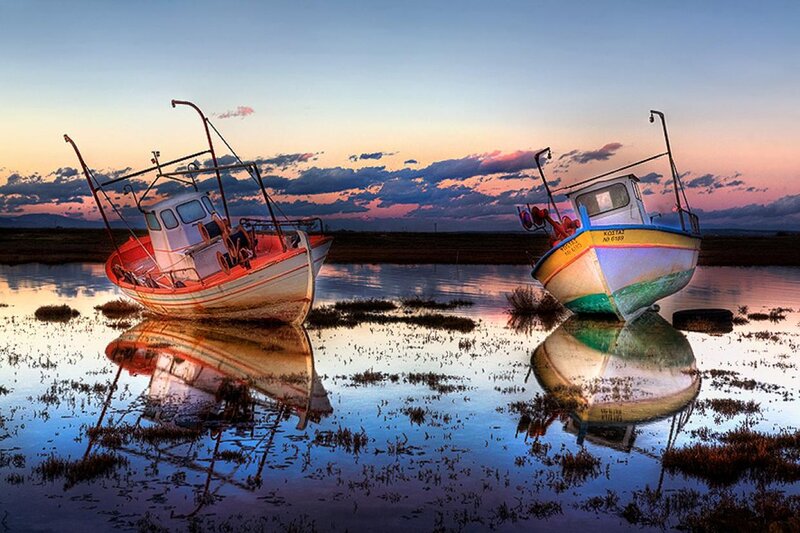 Abandoned Fishing Boats — Blue