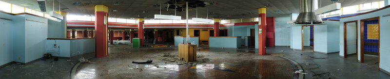 abandoned food court interior