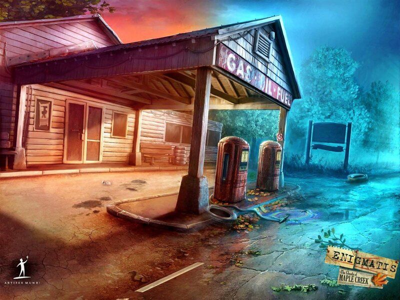 Abandoned Gas Station — Blue, Dramatic