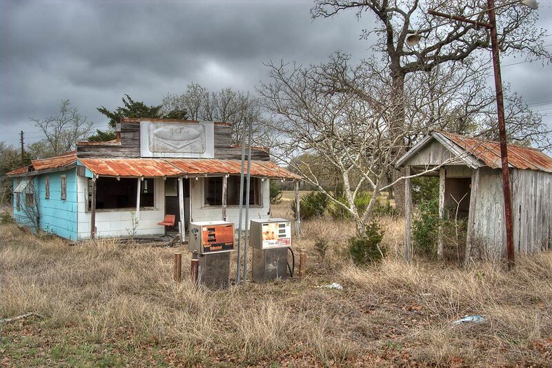 Abandoned Gas Station — Blue