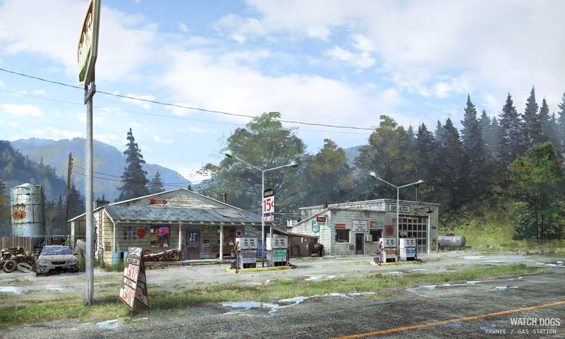 Abandoned Gas Station — Green, Desolate