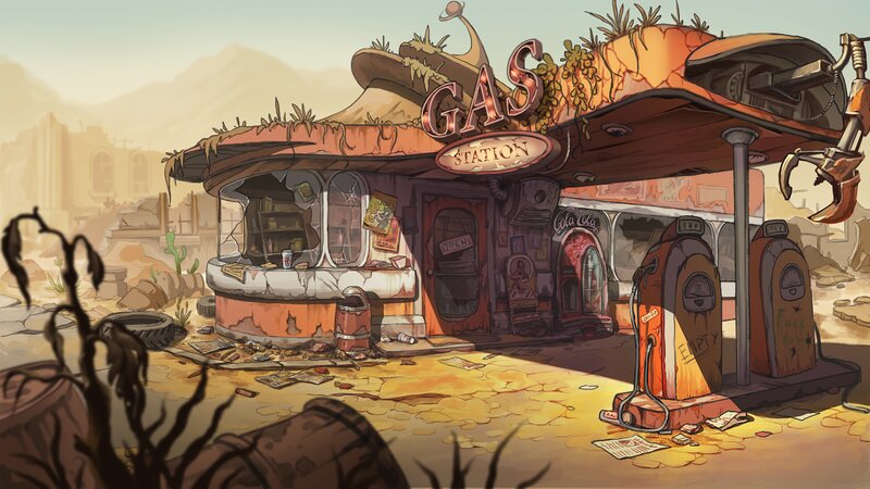 Abandoned Gas Station — Orange