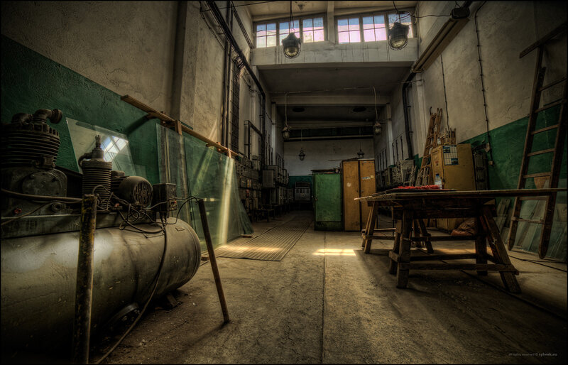 abandoned glass workshop