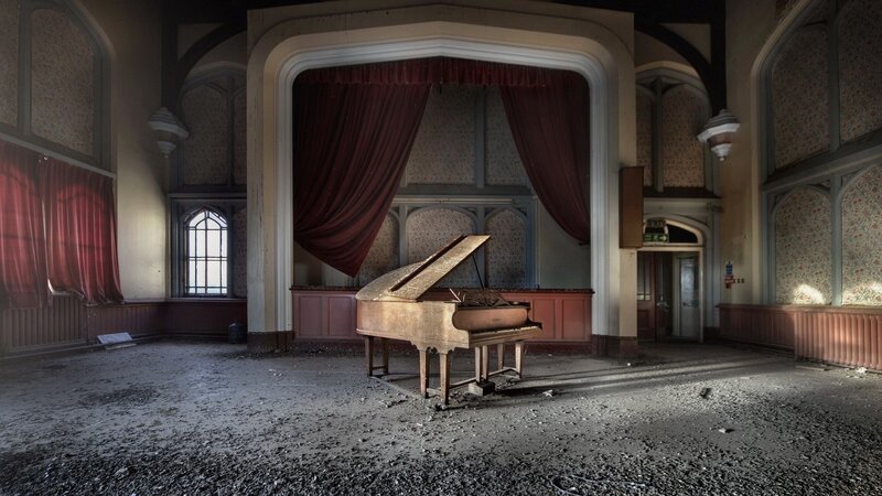 Abandoned Grand Piano — Brown