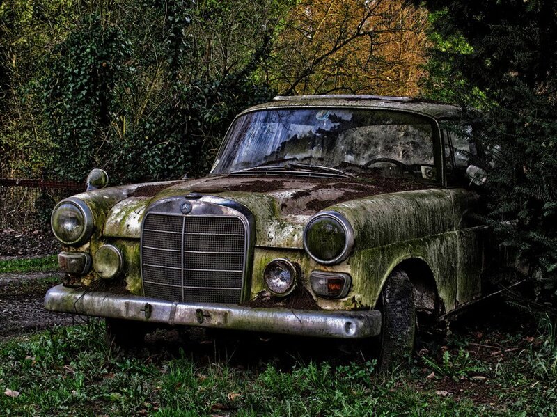 Abandoned Green Car