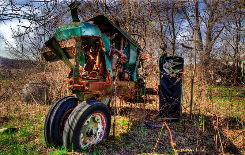 Abandoned Green Tractor