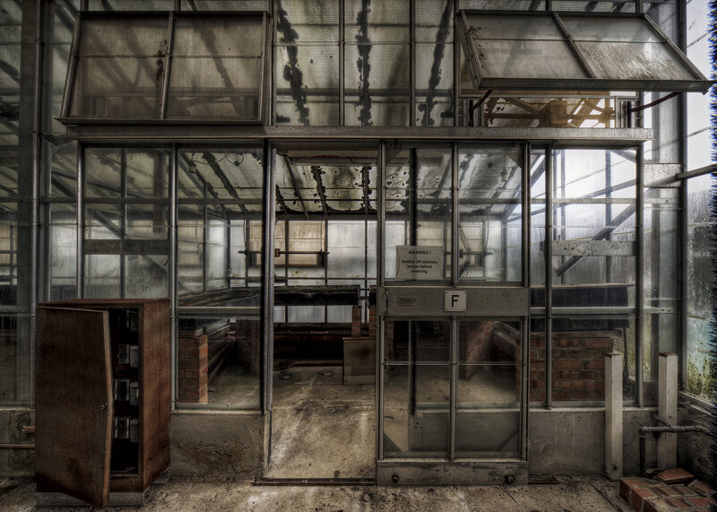 abandoned greenhouse interior