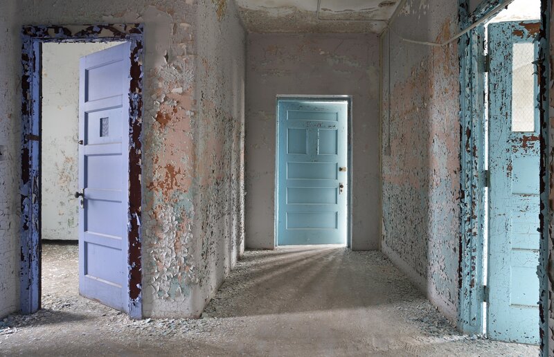 Abandoned Hallway — Blue, Desolate