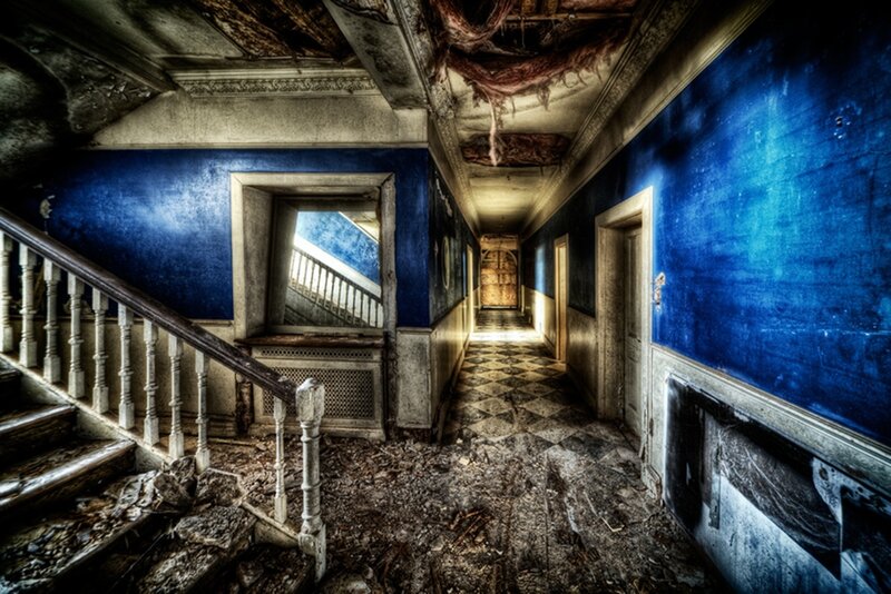 Abandoned Hallway — Blue