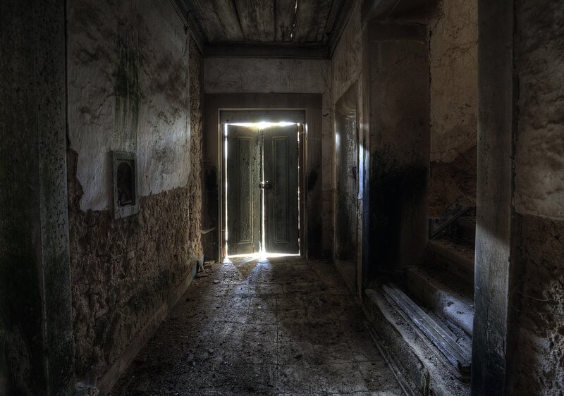Abandoned Hallway — Brown, Dramatic, Photograph