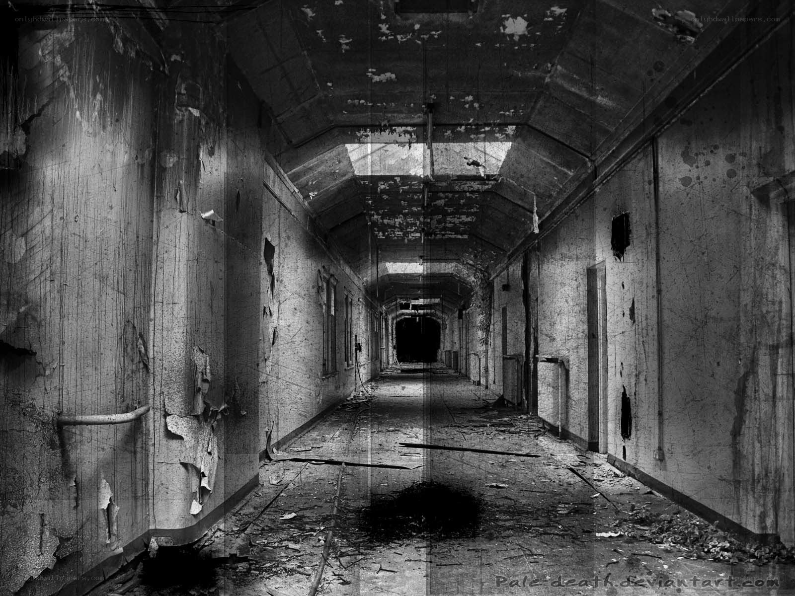 abandoned hallway corridor
