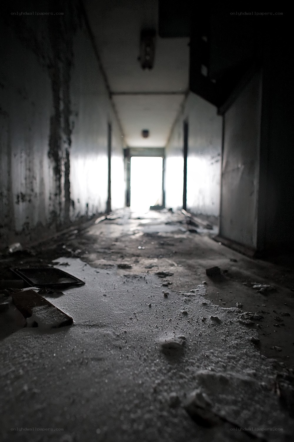 abandoned hallway corridor