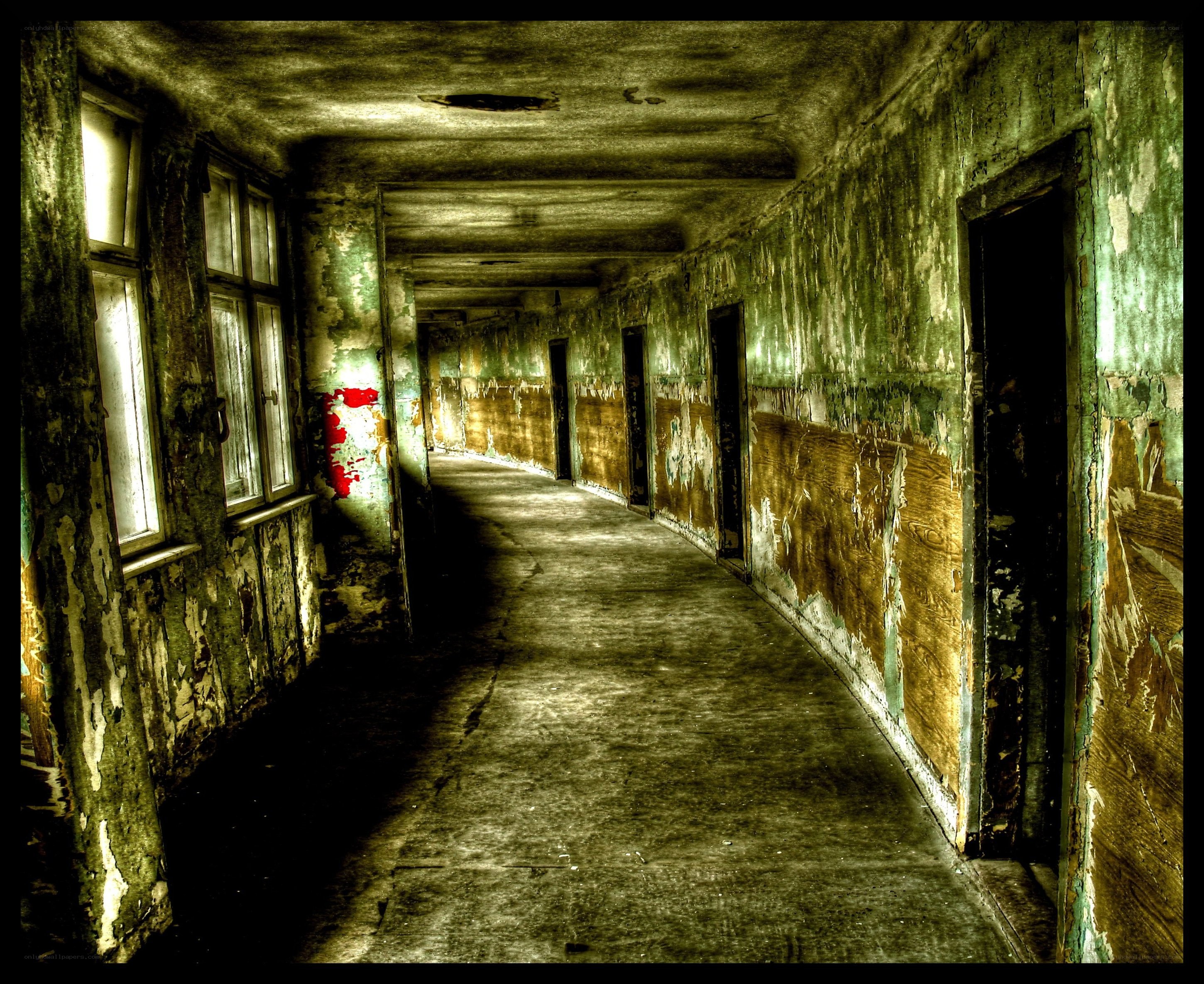 abandoned hallway corridor