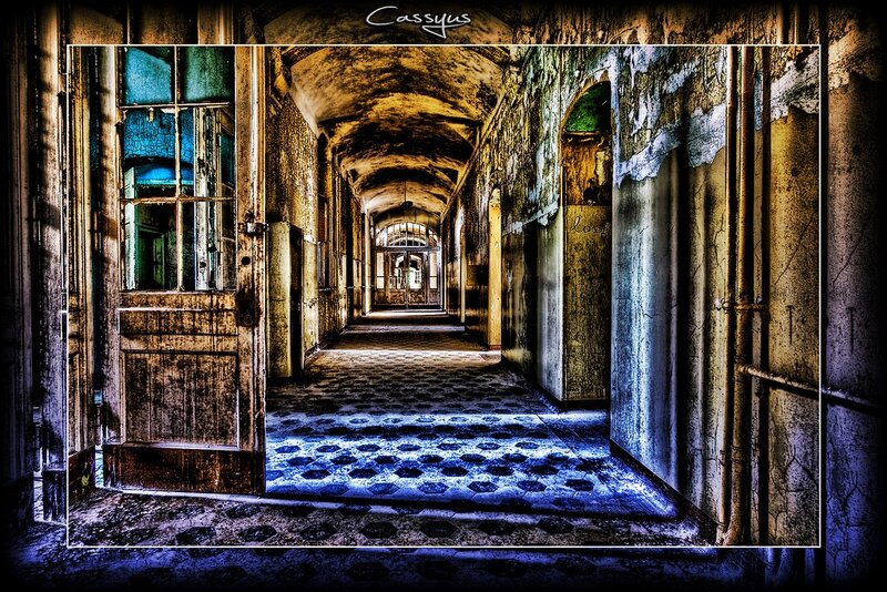 abandoned hallway corridor