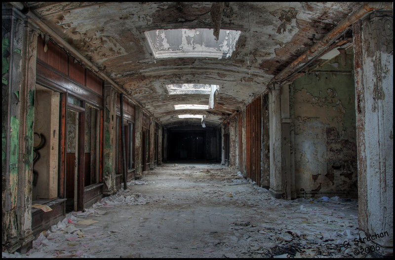 Abandoned Hallway — Gray, Desolate