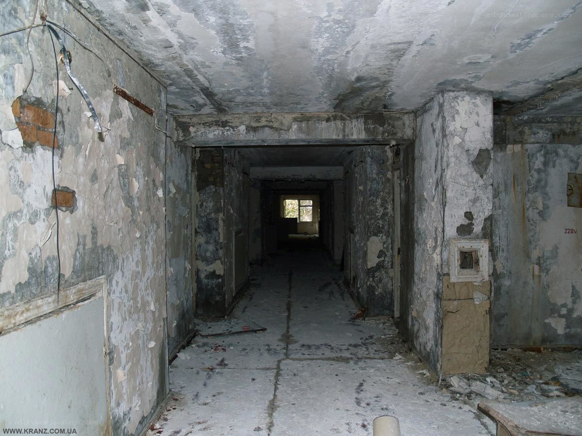abandoned hallway interior