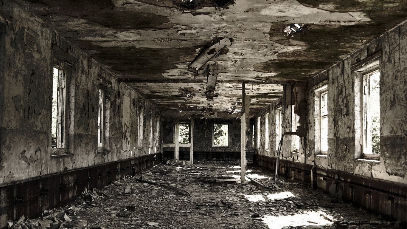 abandoned hallway interior