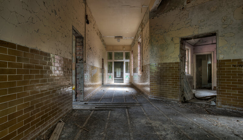 abandoned hallway interior