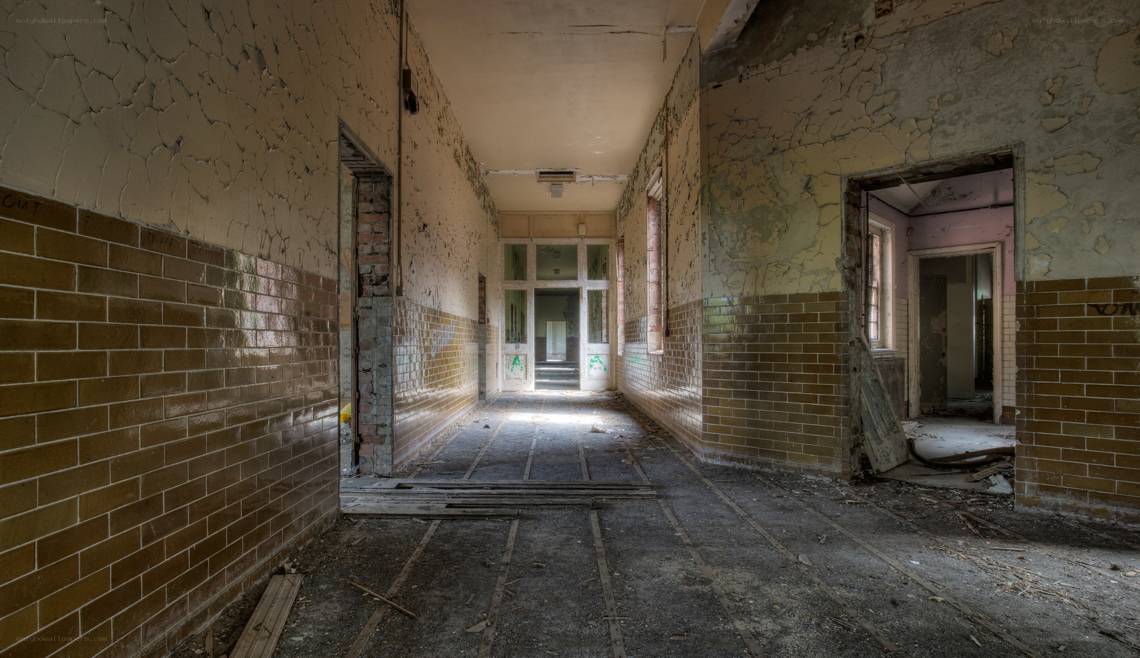 abandoned hallway interior